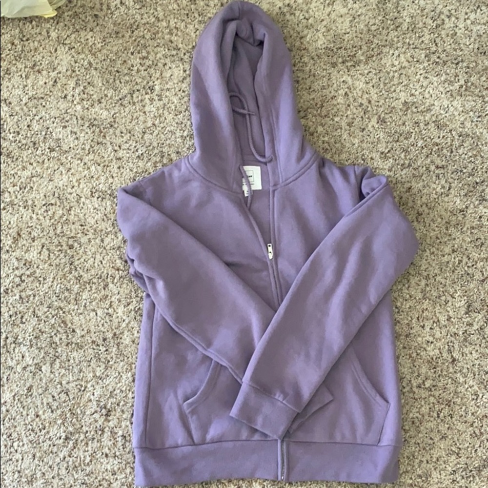 FLEECE RELAXED FIT ZIP UP JACKET